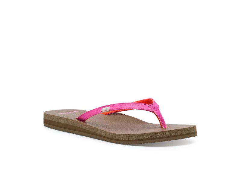 Sanuk Yoga Joy Women's Flip Flops Pink | Canada 68VRW